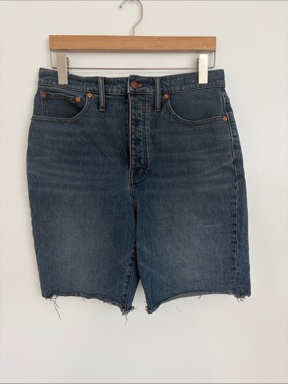 Madewell High Rise Long Denim Shorts Size 29